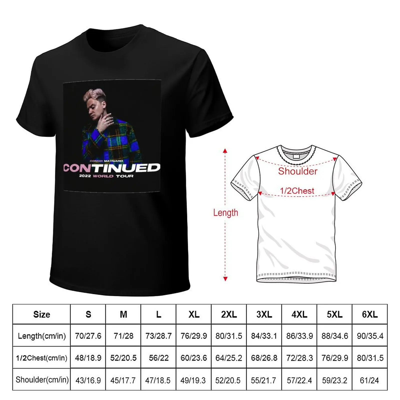 Conor Maynard Continued World Tour 2022 T-Shirt Casual Light Summer Short Sleeve Top