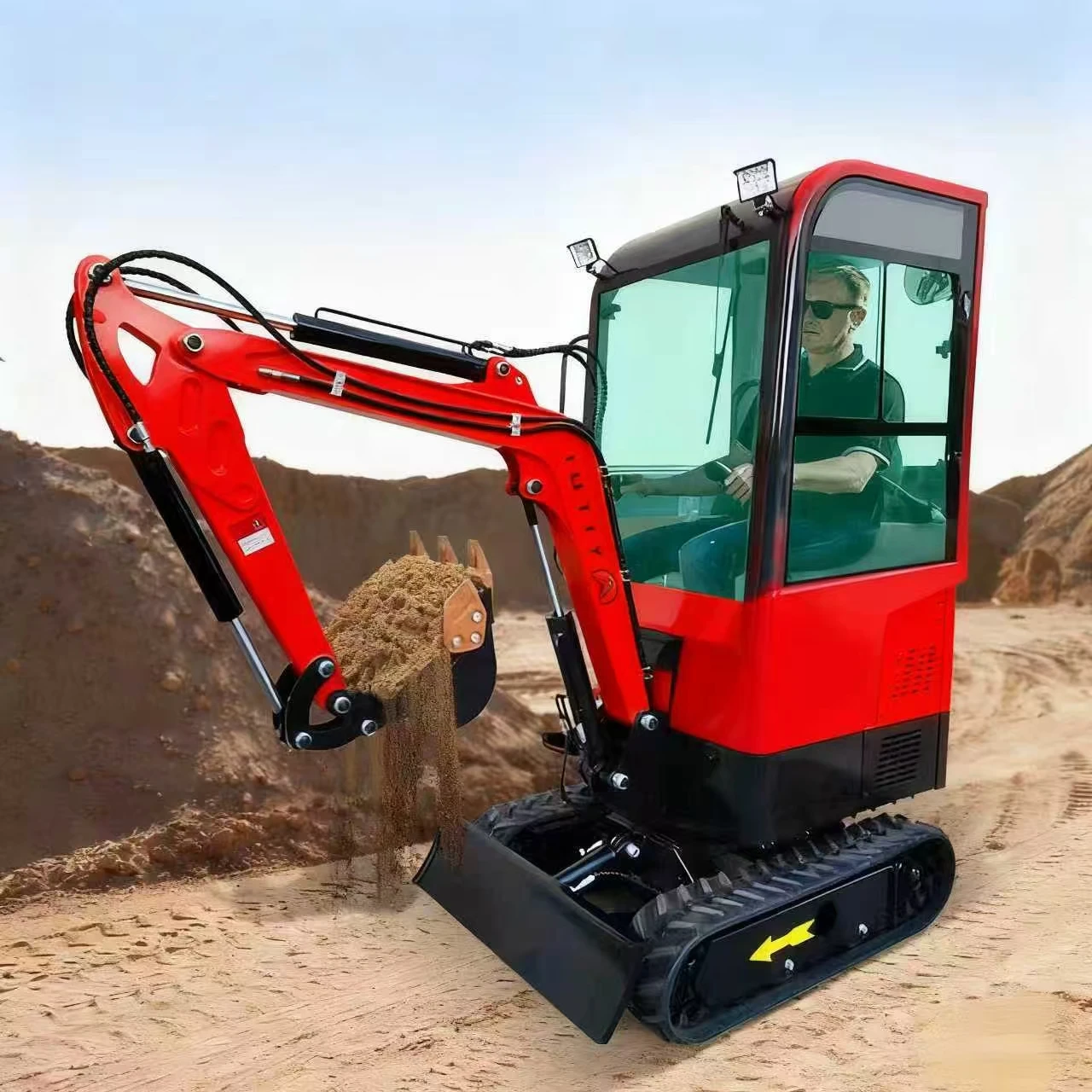 Europese standaard minigraafmachine Compacte kleine graafmachine Euro 5/EPA goedgekeurd hoog rendement voor tuin en constructie aangepast