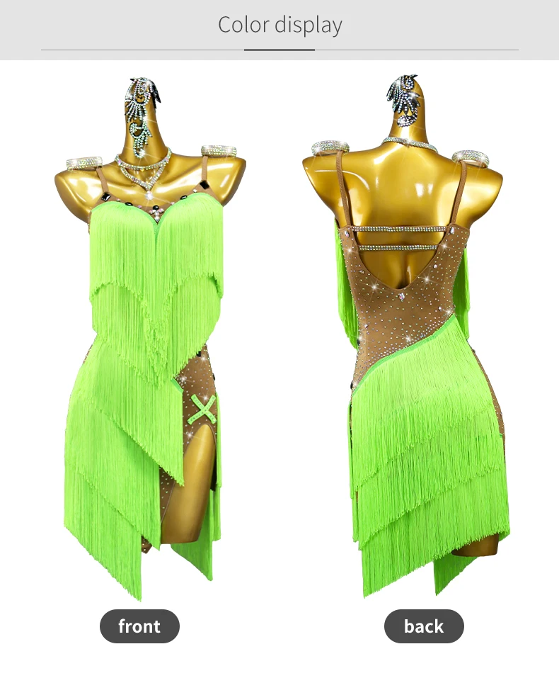 2026 Neues Sexy Langes Kleid Lateinamerikanisches Tanzkleid Mädchen-Wettbewerbskostüm Ball-Party-Kleidung Sportliches Anzug-Set Tanzbekleidung für Übungen und Abschlussball – Detail 6