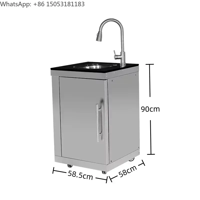 Modular Outdoor BBQ Kitchen Island Kit Stainless Steel Grill Cabinets Drawers Sink Outdoor Cooking Accessories