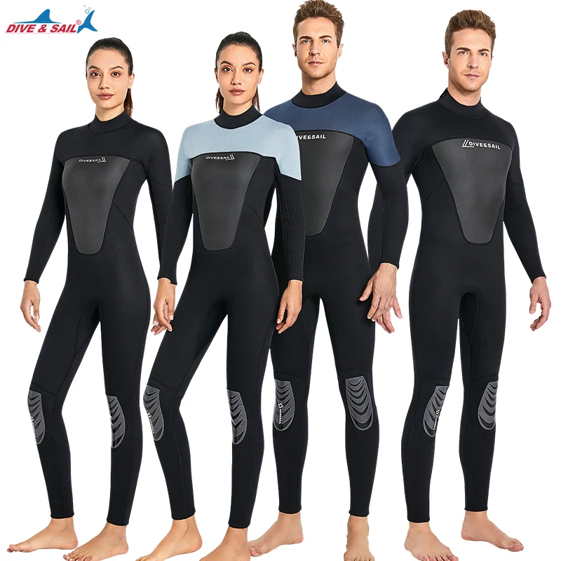 

Wetsuit Men Women Full Body Diving Suits 3mm Neoprene Back Zip Long Sleeve Diving Skin for Swimming Snorkeling Diving Surfing