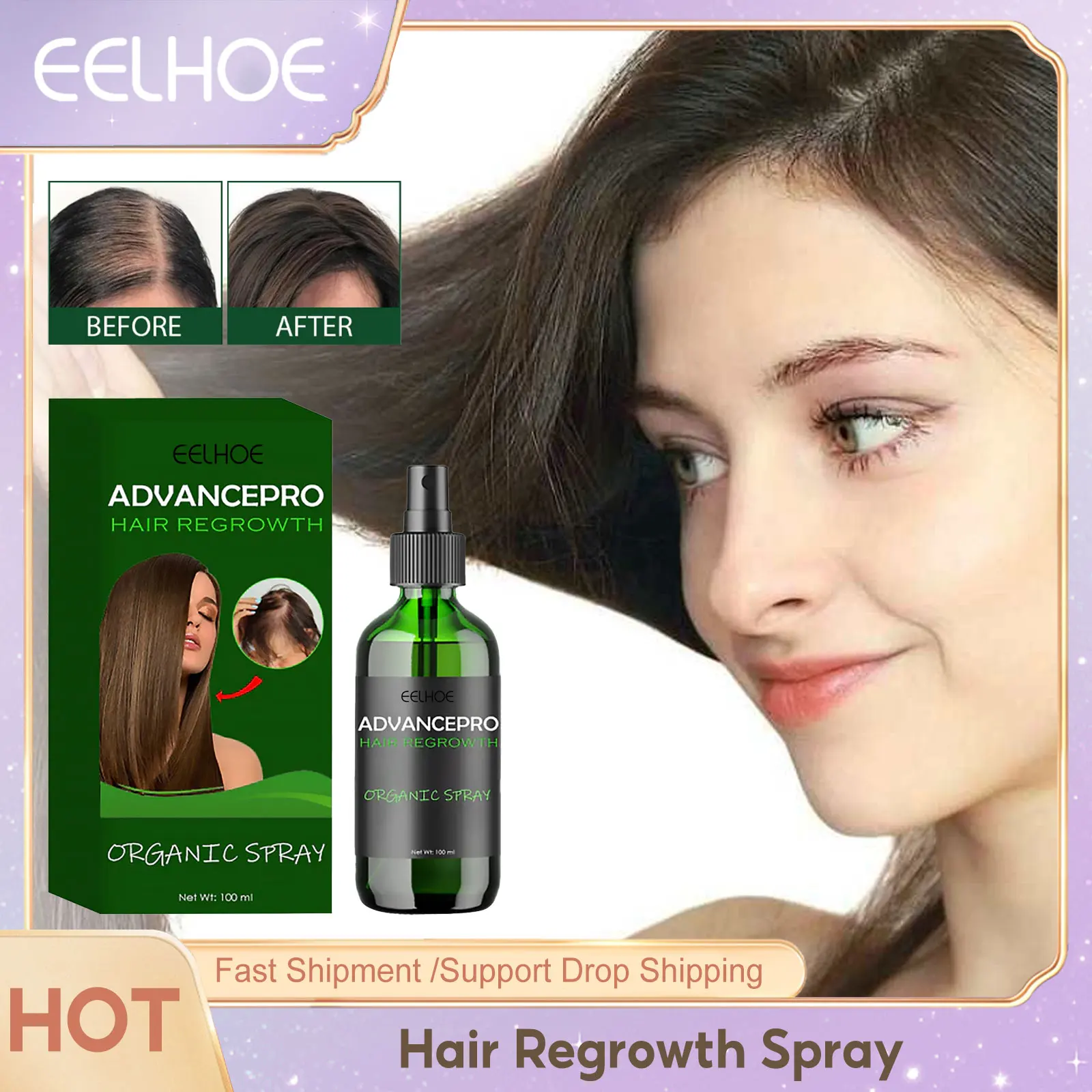 

EELHOE Biotin Hair Growth Serum Thickening Spray Anti Hair Loss Scalp Treatment Essence Repair Nourish Roots Hair Care Products