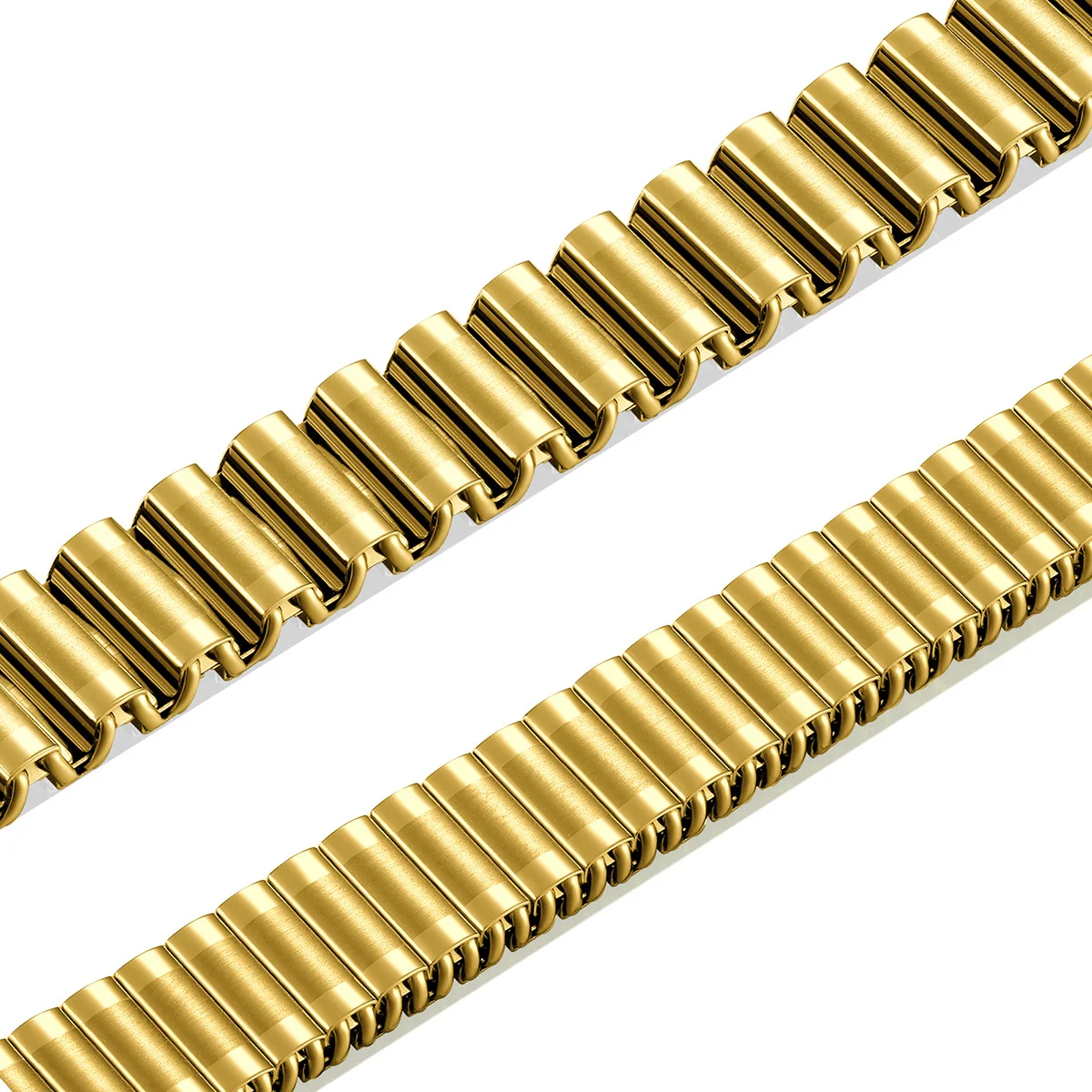 BERNY Goldene Uhren für Damen, luxuriöses goldenes elastisches Armband, elegante, leicht ablesbare Damenuhr, Stretch-Armband, Kleiderarmbanduhr – Detail 8