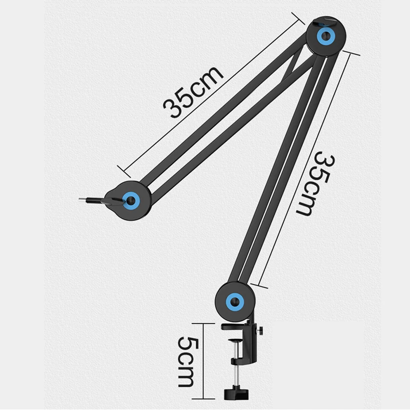 Imagem -06 - Heavy Duty Microfone Boom Arm Stand Telefone Câmera Mic Stands Mount para Blue Yeti Desktop Extensível Metal Bracket Ajustável