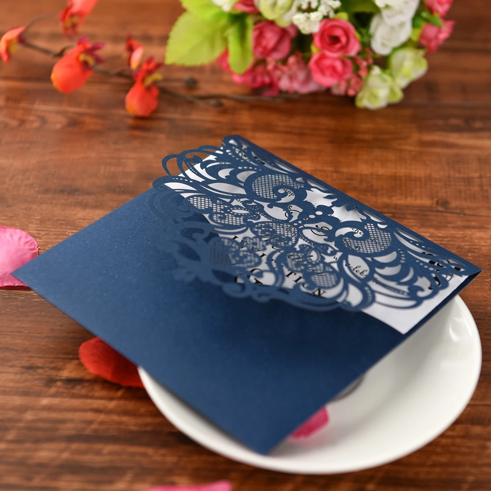 

10 Sets Invitation Cards Romantic Wedding Business Elegant Design Non Toxic Environmental Paper Valentine Anniversaries