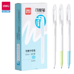 Deli 12 Pcs/Set Erasable Gel Pens Washable 0.5mm Blue/Black/Red Gel Ink School Erasable Pens Stationery Back to School Supplies