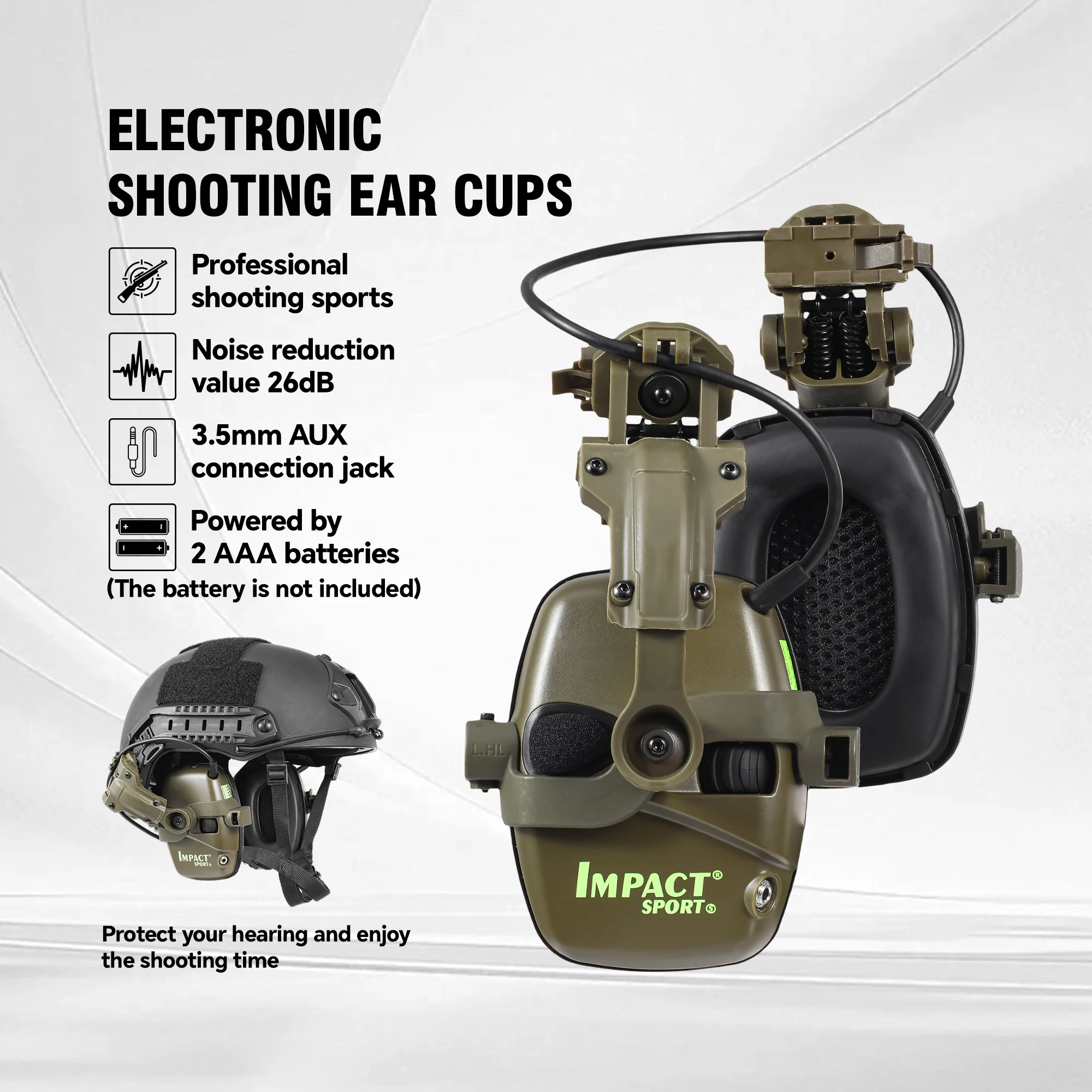 

Electronic Shooting Headset Helmet Mounted Version Hunting Pickup and Noise Reduction Tactical Headset Hearing Protection