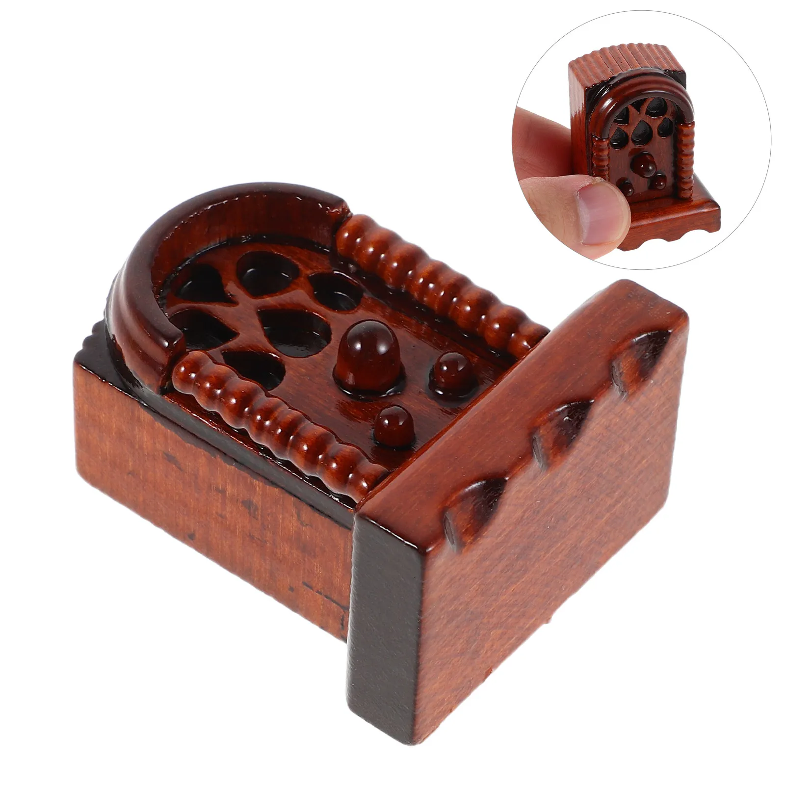 

Miniature Dollhouse :12 Scale Rich Wood Finish Vintage Retro Design Realistic Detail for Dollhouse Scene Home Decor Photo