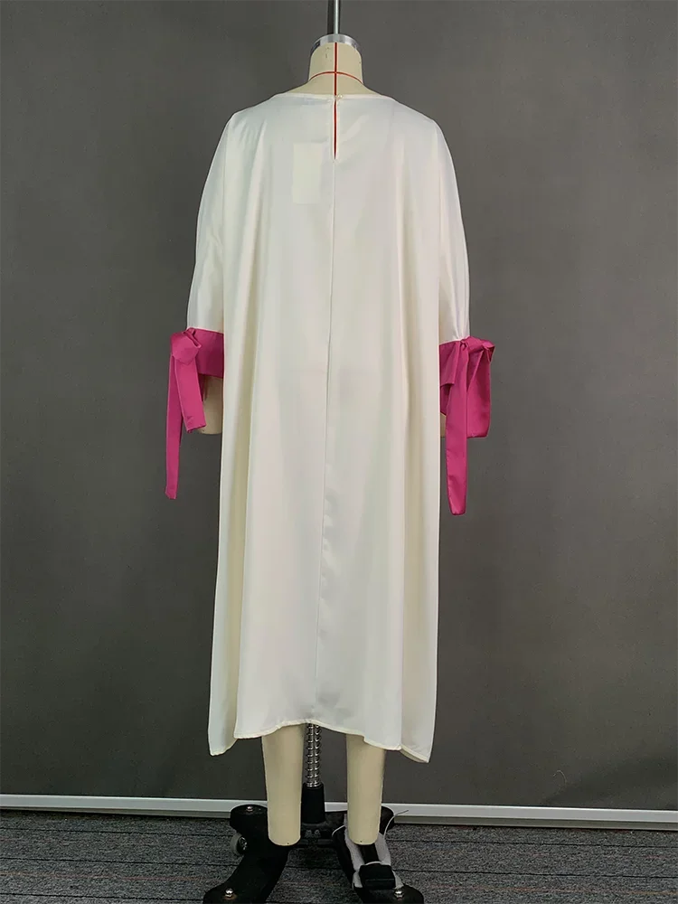 Uwing ZEE-Robe de soirée élégante à lacets pour femmes, robes mi-longues décontractées, col rond, style britannique, fête, printemps, été, nouveau,