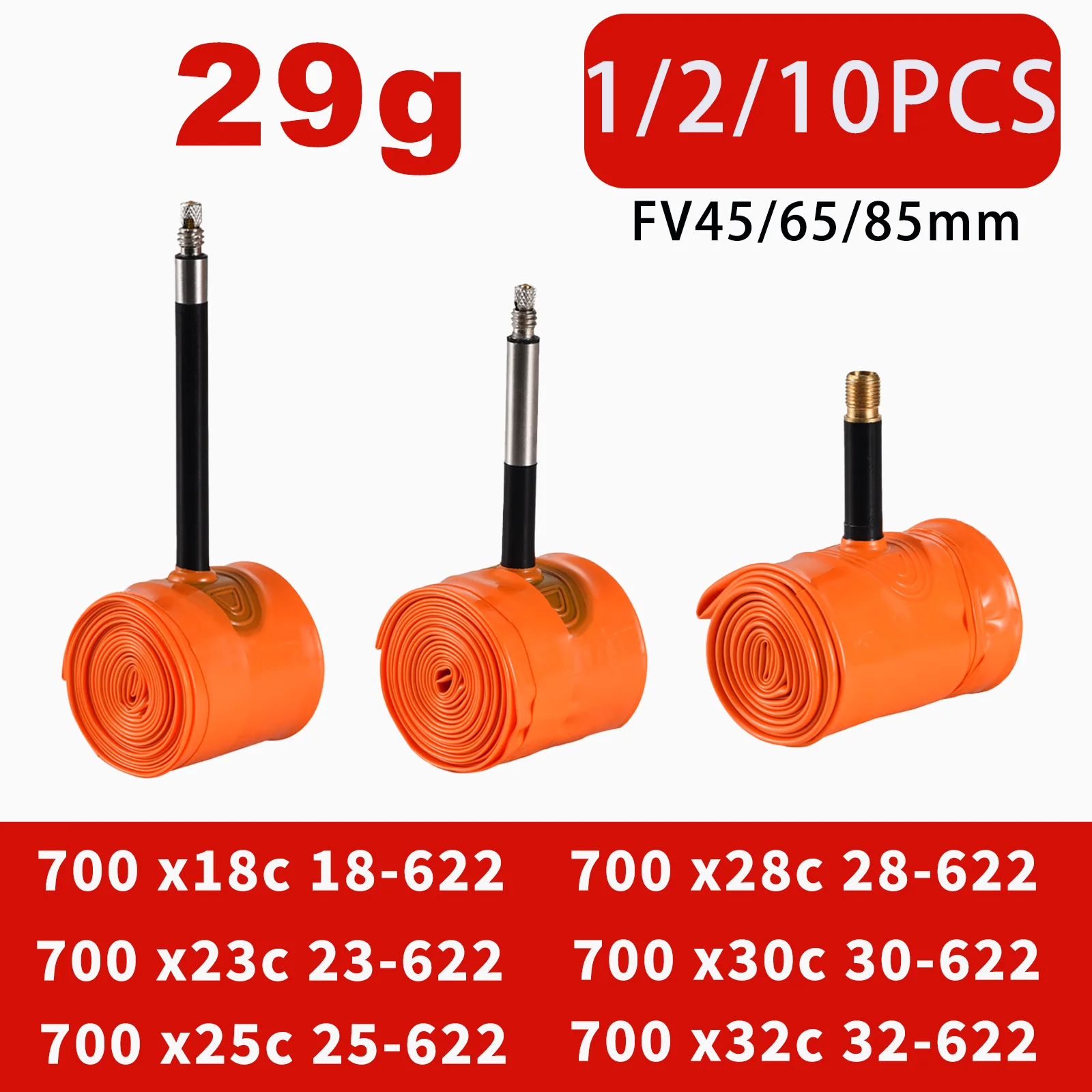 

TOHORO TPU Material Ultralight Bike Inner Tube 700C 18 32 Road MTB Bicycle Tire 45 65 mm Length French Valve Tyre Repair Tools