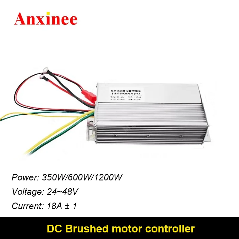 DC 24V-48V Electric Tricycle Brushed Motor Drive Controller With Adjustable Speed For Forward And Reverse 350W 600W 1200W