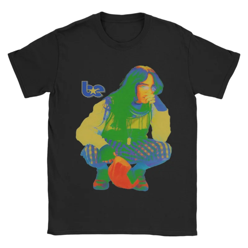 Thermal Print Billie Eilish T-Shirt Premium Cotton Crew Neck Short Sleeve Retro 90s Hip Hop Streetwear Fashion Graphic Tee