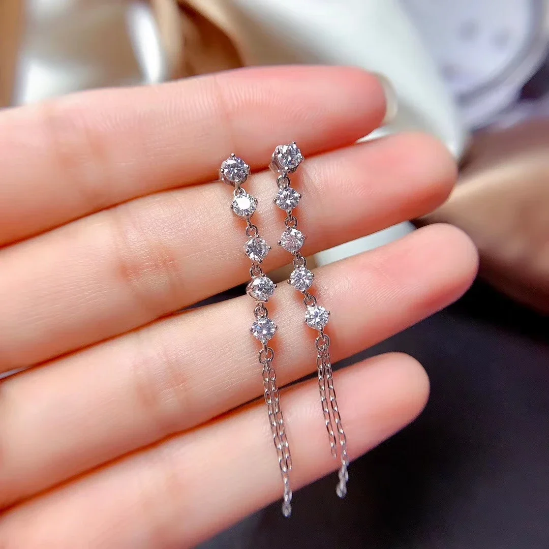 

Moissanite 925 Sterling Silver Certified Gem Earrings Sparkle Party Gift Sale with Free Shipping Clearance Sale