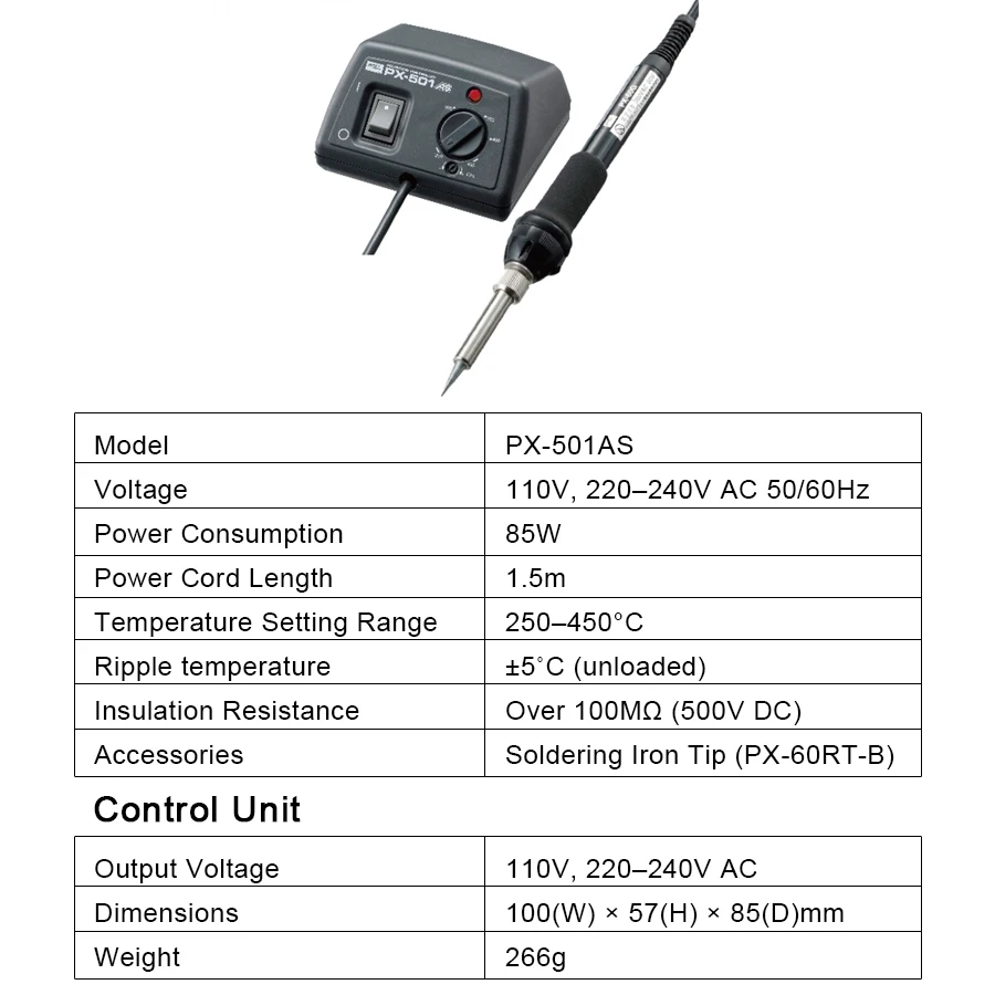 جوت 250 ℃ -450 ℃ محطة لحام صغيرة خالية من الرصاص مع مكواة لحام مضادة للكهرباء الساكنة يتم التحكم فيها في درجة الحرارة PX-501AS #3