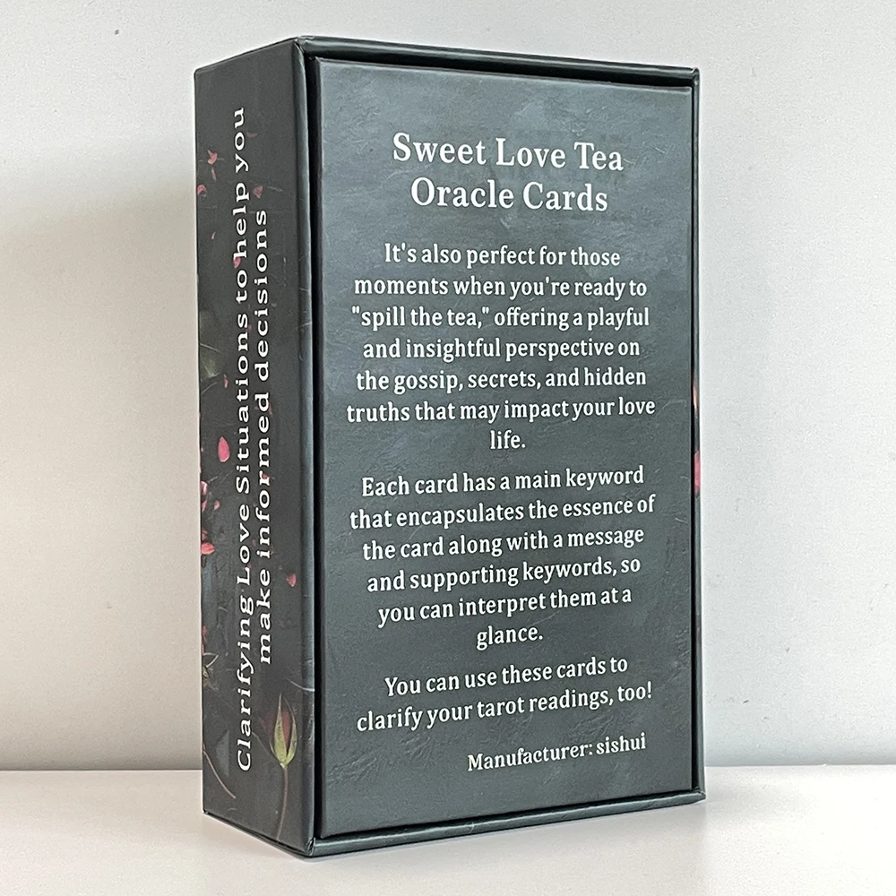 Tarot Deck Sweet Love Tea Oracle Cards 12x7cm 78-cards Prophecy Keywords in Box 400 GSM Paper English Taro