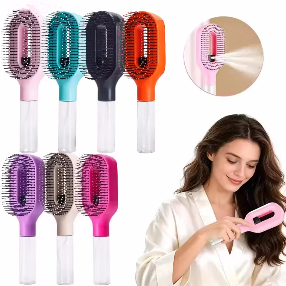 Refillable Spray Hair Brush 2In1 Scalp Massager Anti Static Comb For Essential Oil Water Wet Dry Daily Hair Styling Supplies