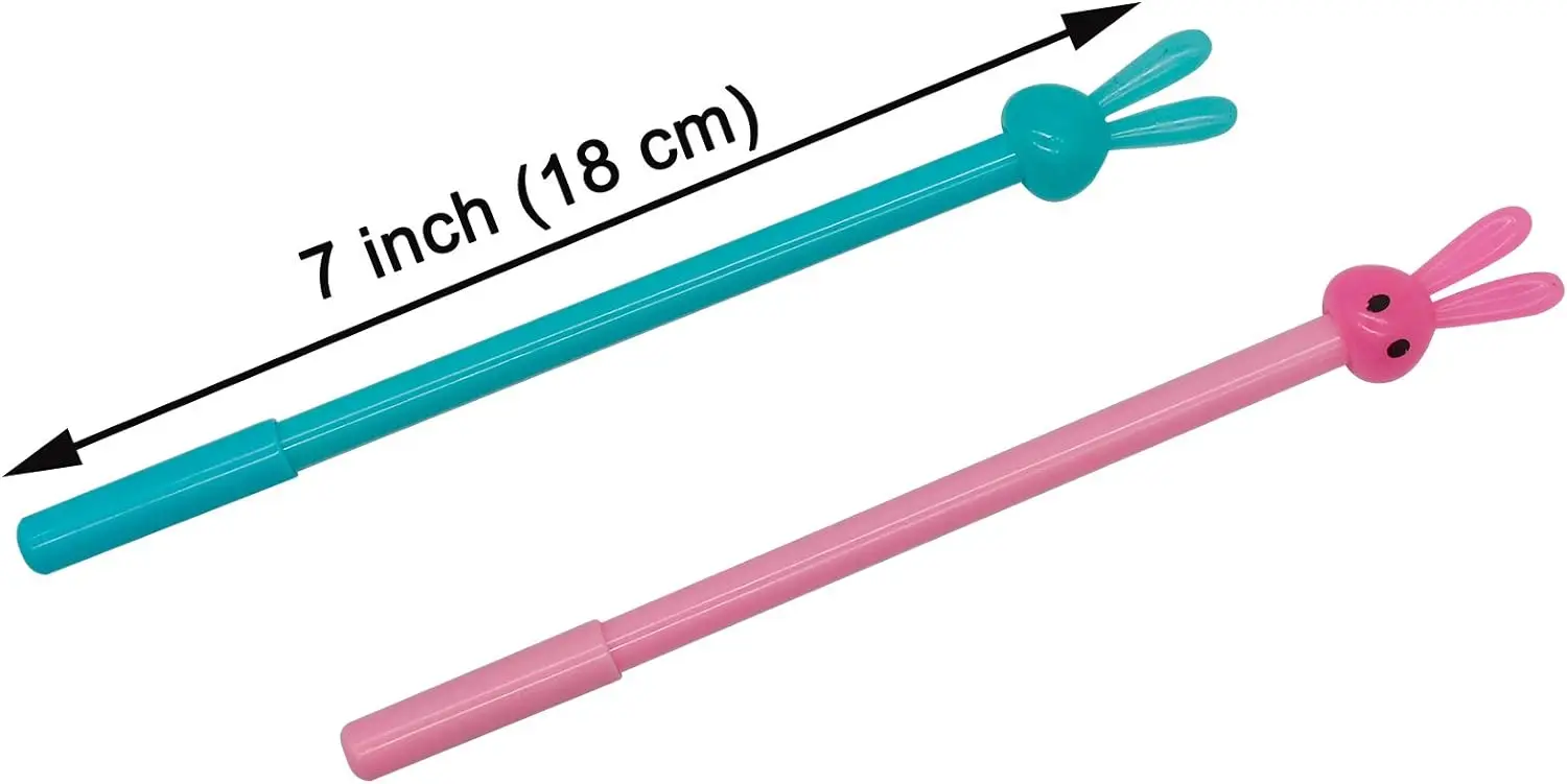 Imagem -02 - Coelho Rollerball Gel Canetas Grupo Bonito dos Desenhos Animados Coelhinho Animal Orelhas Longas Escrita Suave Festa Escolar Suprimentos de Páscoa