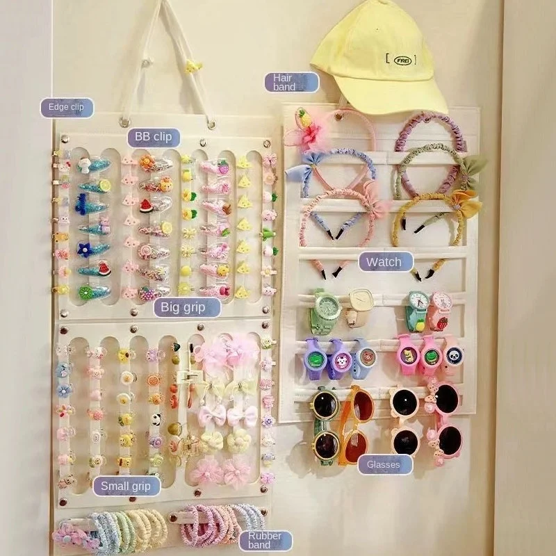 Hair Bows Organizer Wall Hanging Large Capacity Headband Holder Hair Clip Storage Hanger Space Saving Accessory For Girl Room