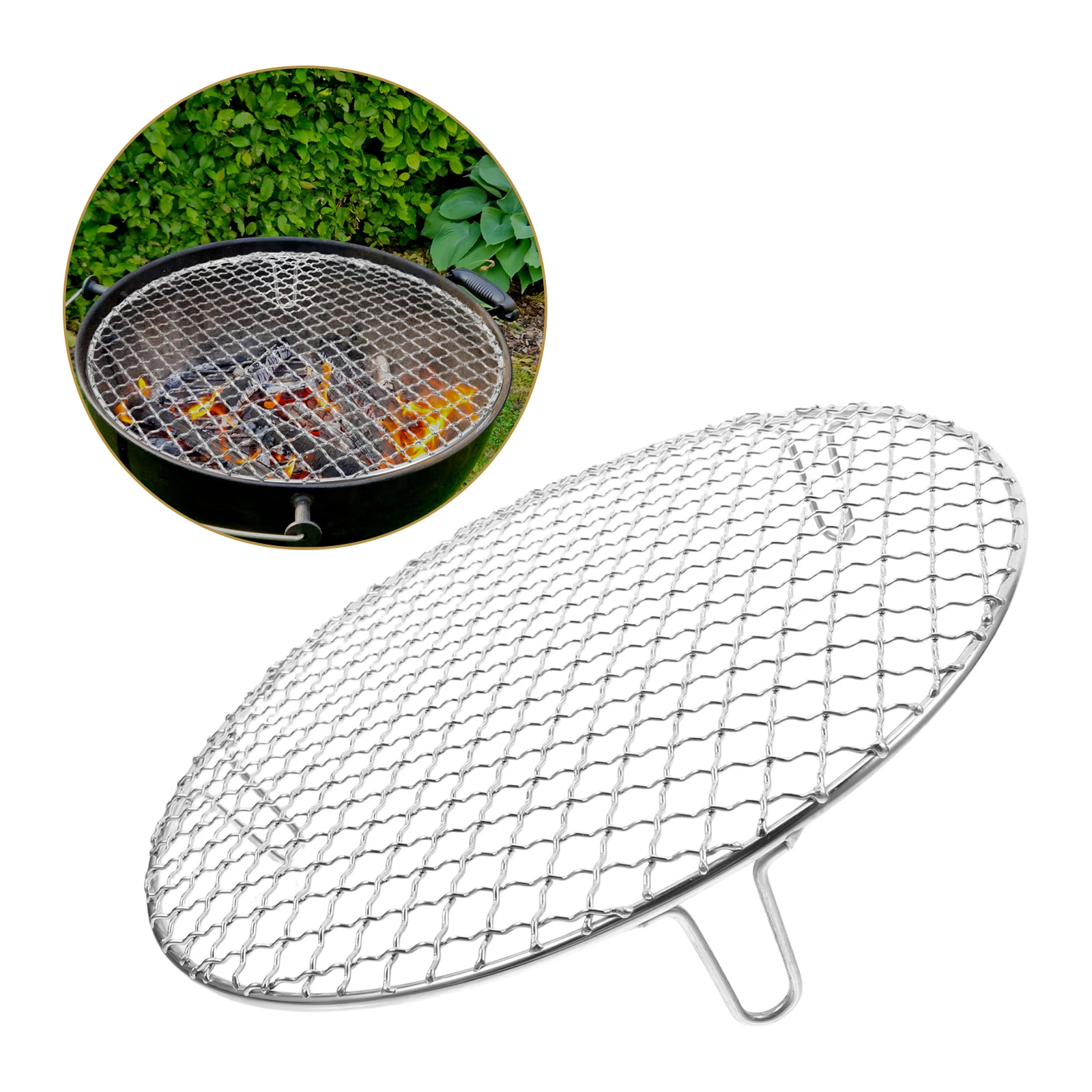 

Stainless Steel Round Grilling Rack Multi Purpose Outdoor Indoor Cooking Grate Portable Charcoal Bbq Grill Mesh Net Metal