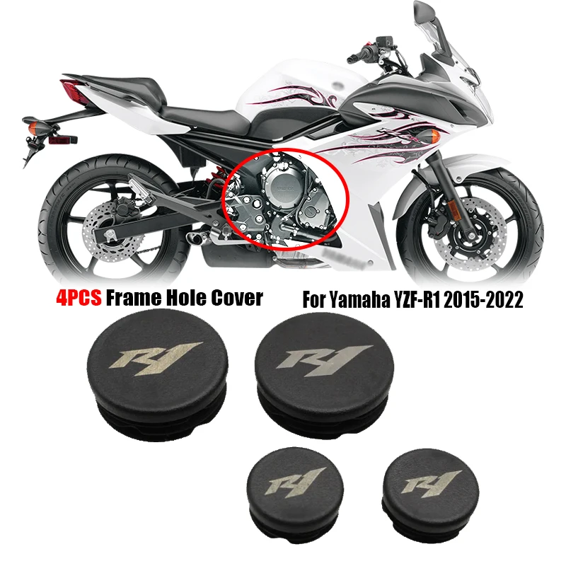 

For Yamaha YZF-R1 YZF R1 YZFR1 R1M 2015-2022 R1M 2016-2018 Motorcycle Accessories Frame Hole Cover Caps Plug Frame Cap Set