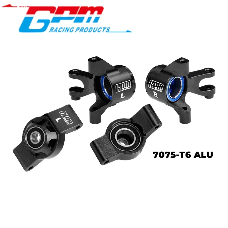 GPM TXMM2122 Blocos de Direção Dianteiros em Liga 7075 e Suportes de Eixo Traseiro com Rolamento de Grande Diâmetro para Upgrade de Mini Carros RC Traxxas