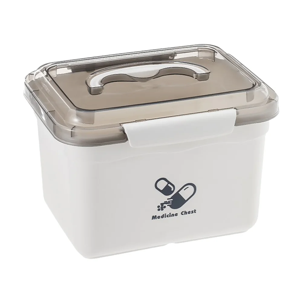 1 مجموعة المحمولة الطب الصدر طبقة مزدوجة سعة كبيرة الطب حالة مقبض مريح المنزلية صندوق الإسعافات الأولية تخزين متعدد الاستخدامات #6