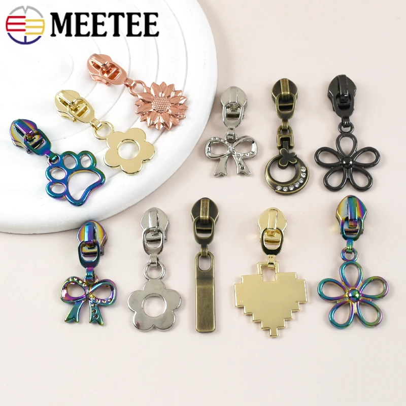 

10/20Pcs Meetee 5# Nylon Zippers Slider Bags Pocket Decor Zipper Puller Garment Shoes Zips Head Repair Kits Hardware Accessories