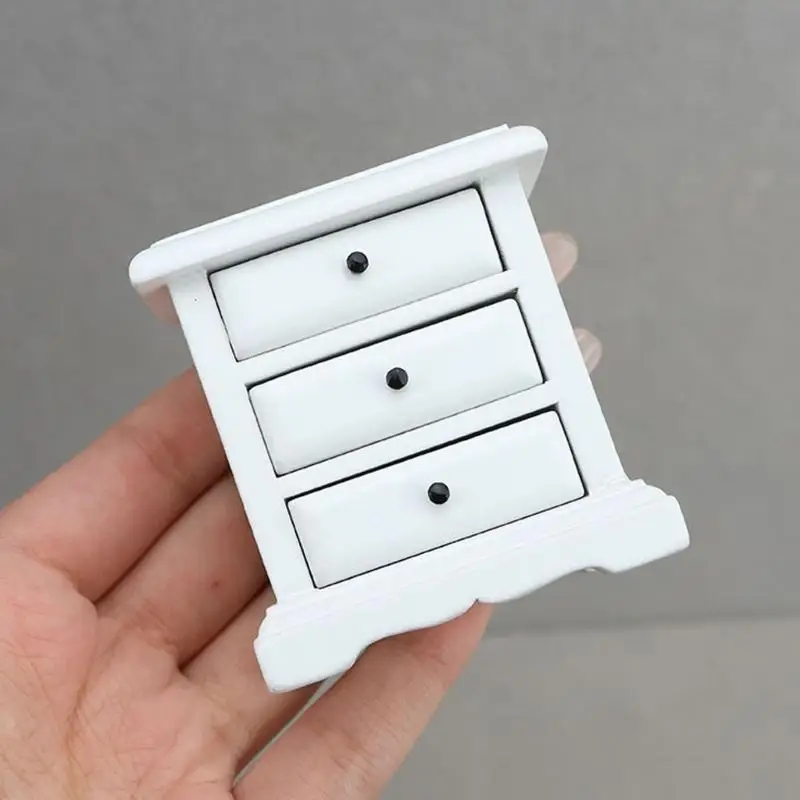 

F1CB 1/12 Scale Dollhouses Bedside Table White Miniature Furniture for Craft Project