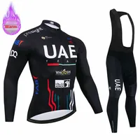 Uae Team 2025 Winter Cycling Clothing Thermal Fleece Bicycle Jersey Set MTB Clothes Road Bike Uniforme Ropa Ciclismo Invierno