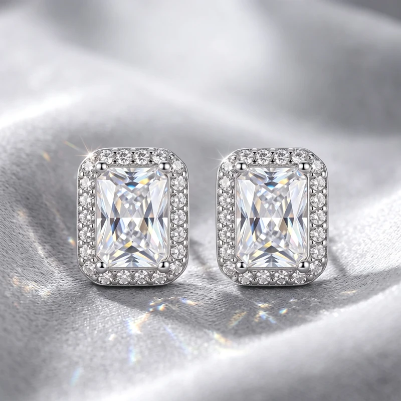 0,5-2ct D-Farbe VVS1 Herzschliff Moissanit Ohrstecker S925 Silber Halo-Fassung Ohrringe GRA-Zertifikat Edelschmuck – Detail 17