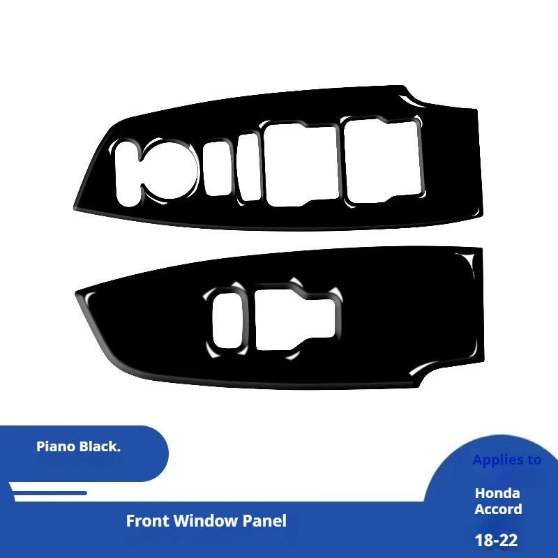 

For 18-21 Accord 10th Generation Car Interior Modified Piano Black Front Window Panel Decorative Sticker
