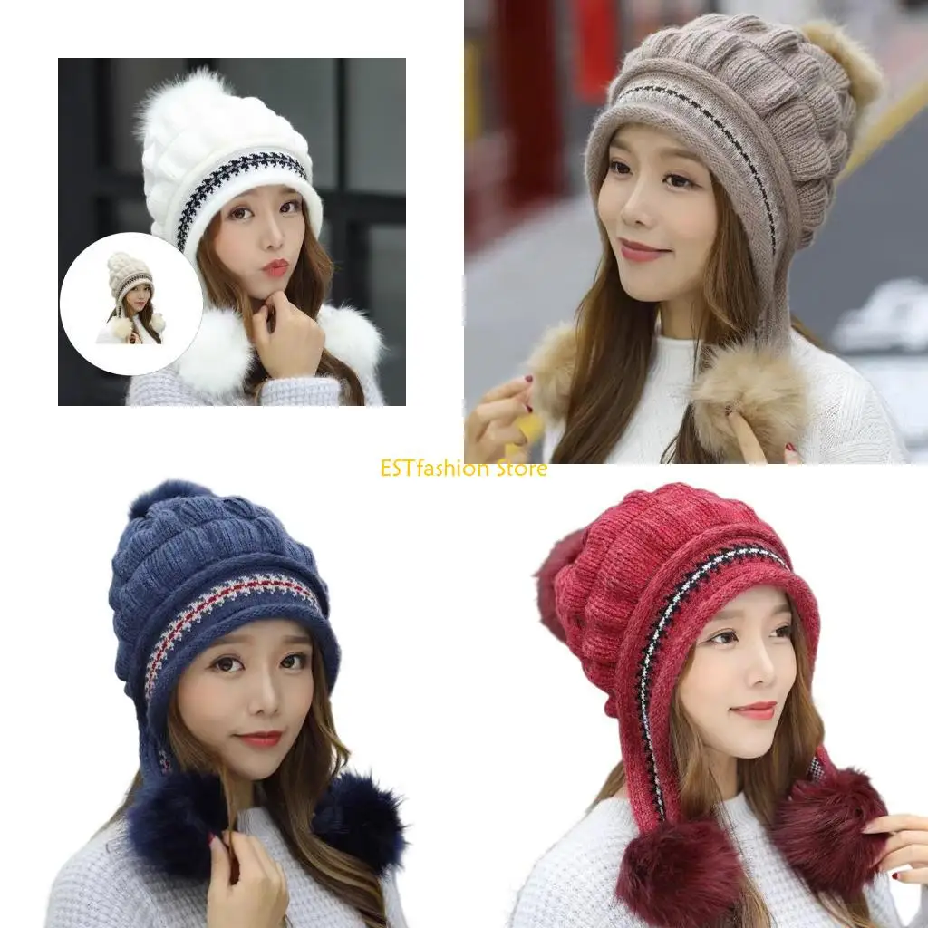 

Y5GC эластичная вязаная шапка с мягкой ушной вкладышем для женщин и подростков, эластичная и комфортная