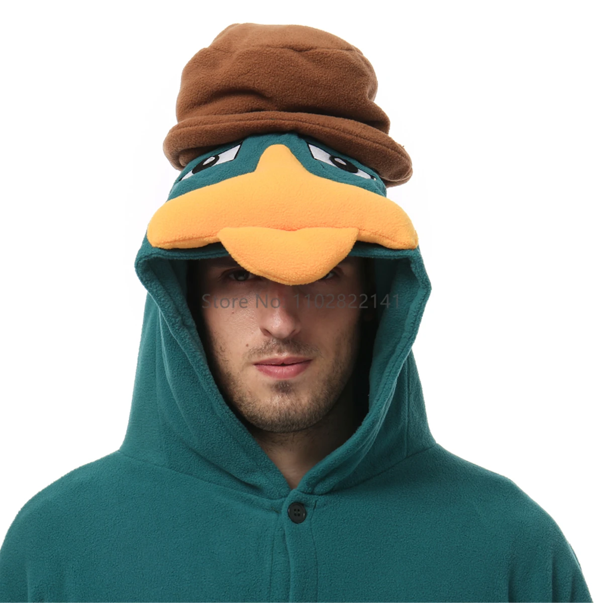 Favofans Adult Halloween Onesie Cartoon  Green Duck Pajamas For Women Men Animal Kigurumi Pyjamas Homewear Cosplay Party Costume image 6