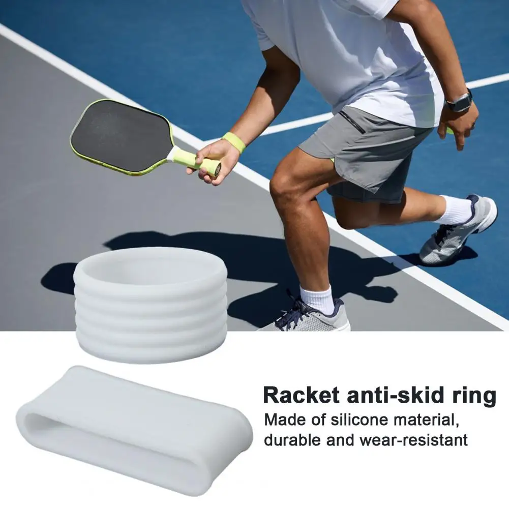 2 Stuks Elastische Tennis Racket Handvat Rubberen Ring Racket Band Overgrips Pickleball Paddle Grip Ring Siliconen Racket Grip Band