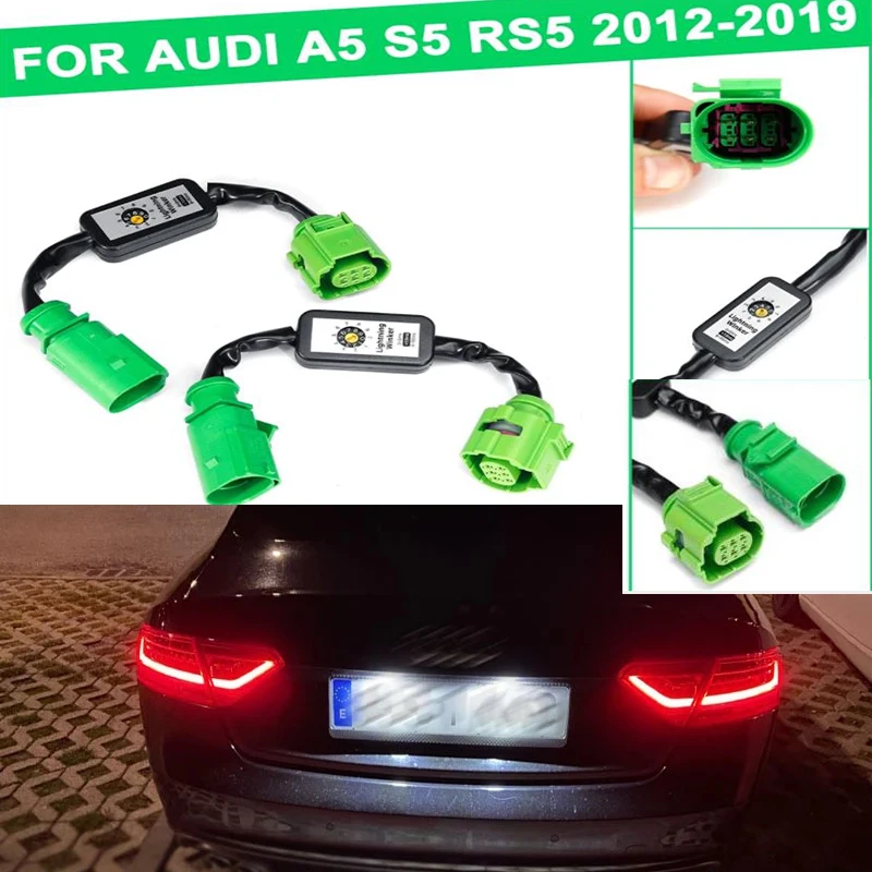 

For Audi A5 2012-2019 2Pcs Dynamic Turn Signal Indicator LED Taillight Module Cable Wire Harness Left & Right Tail Light
