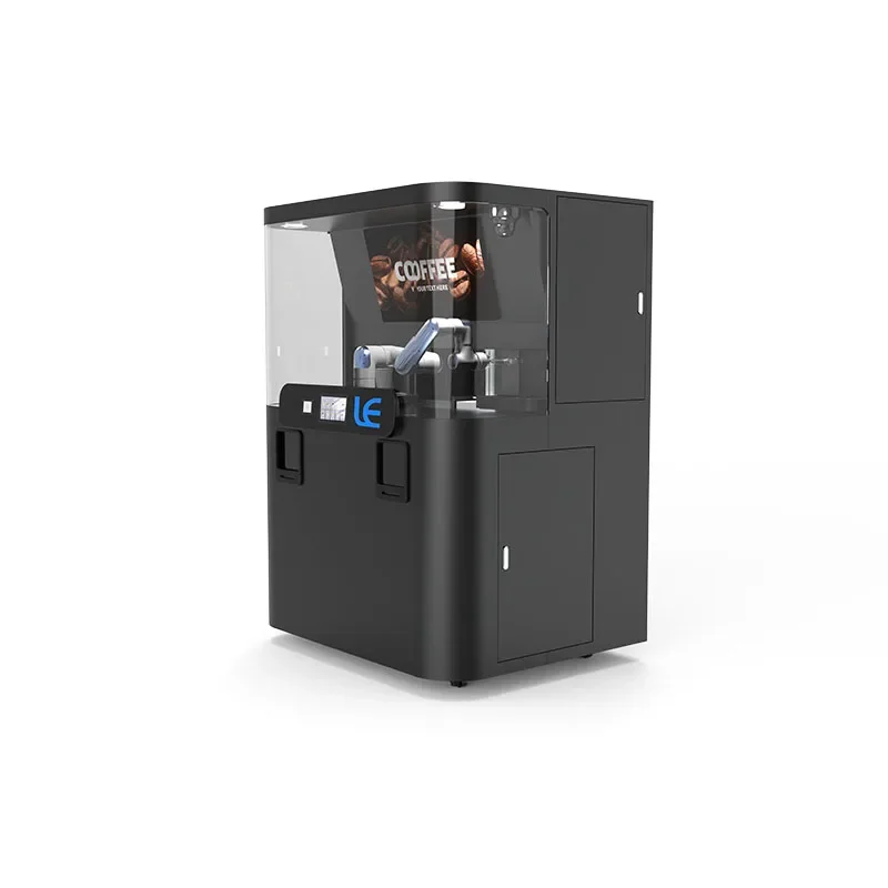 Unmanned Automatic Robot Arm Coffee Vending Machine Customized Touch Screen Espresso Maker SDK Enabled DIY Printing Barista