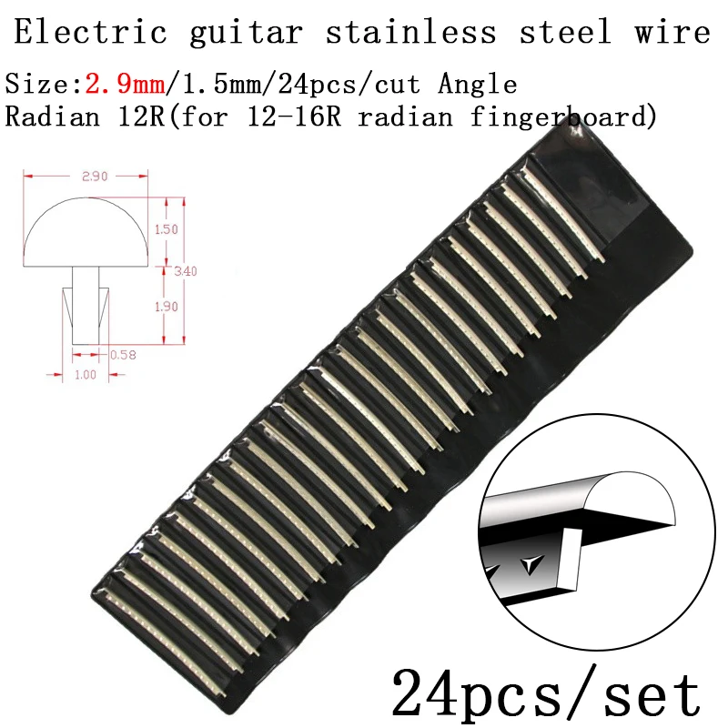 Bunddraht für E-Gitarre, Nickel-Silber, Edelstahl, 2,4 mm, 2,7 mm, 2,9 mm, HUATOOL – Detail 6