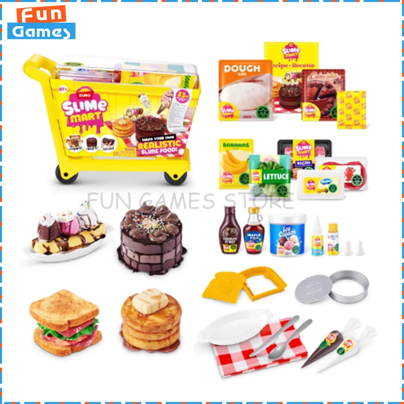 

New ZURU Anime Figures Handmade Shopping Cart Mini Slime Food Donut Room Decoration Children Toys Custom Birthday Toys Gift