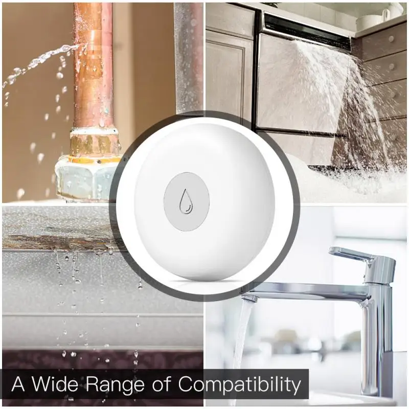 Flood Overflow Alarm Mini Waterproof Ip66 Low Power Remote Control Tuya Smart Security Alarm System Water Leak Detector