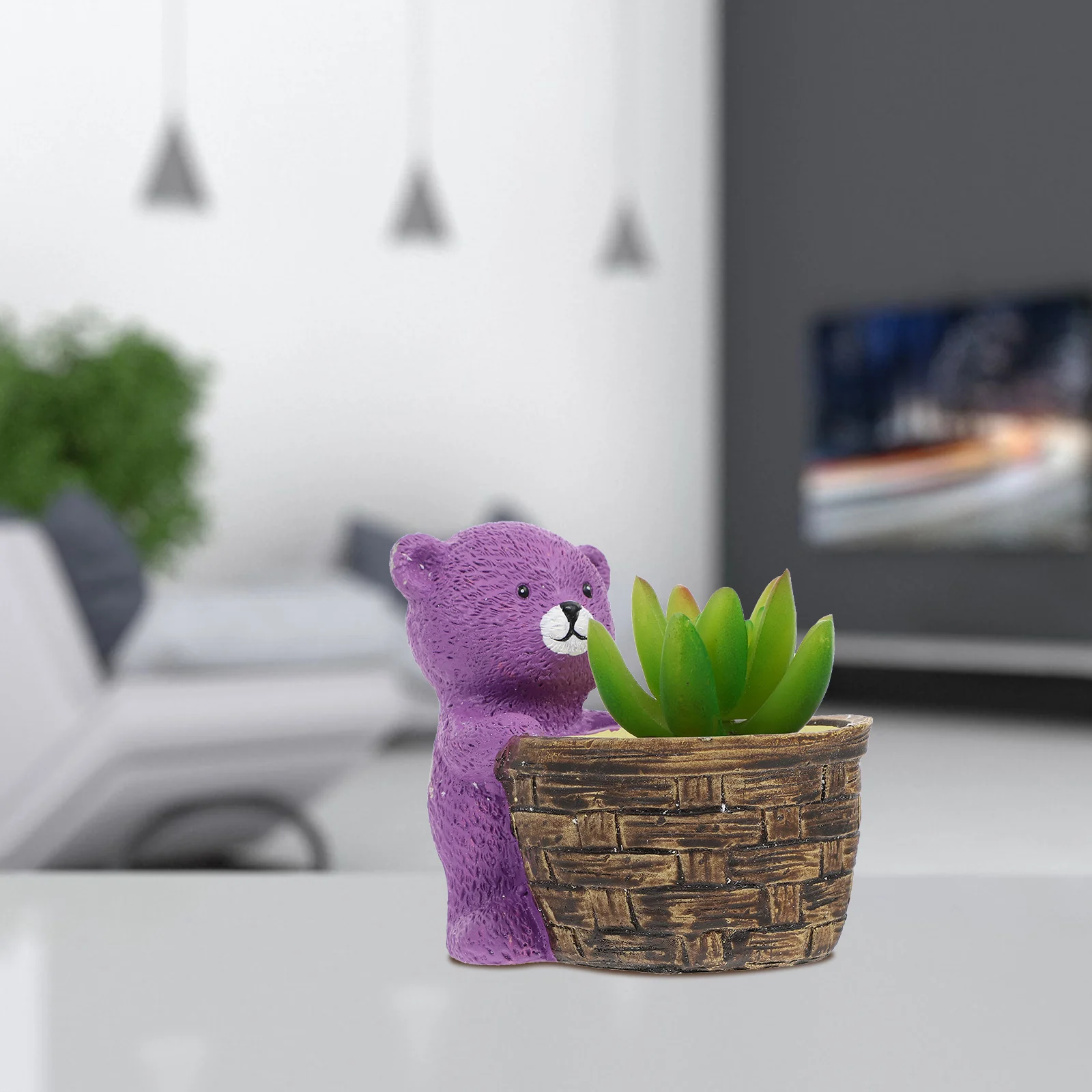 

1Pcs Bear Shape Resin Flowerpot Cartoon Succulent Plant Container Decorative Desk Ornament Garden Resin Flowerpot
