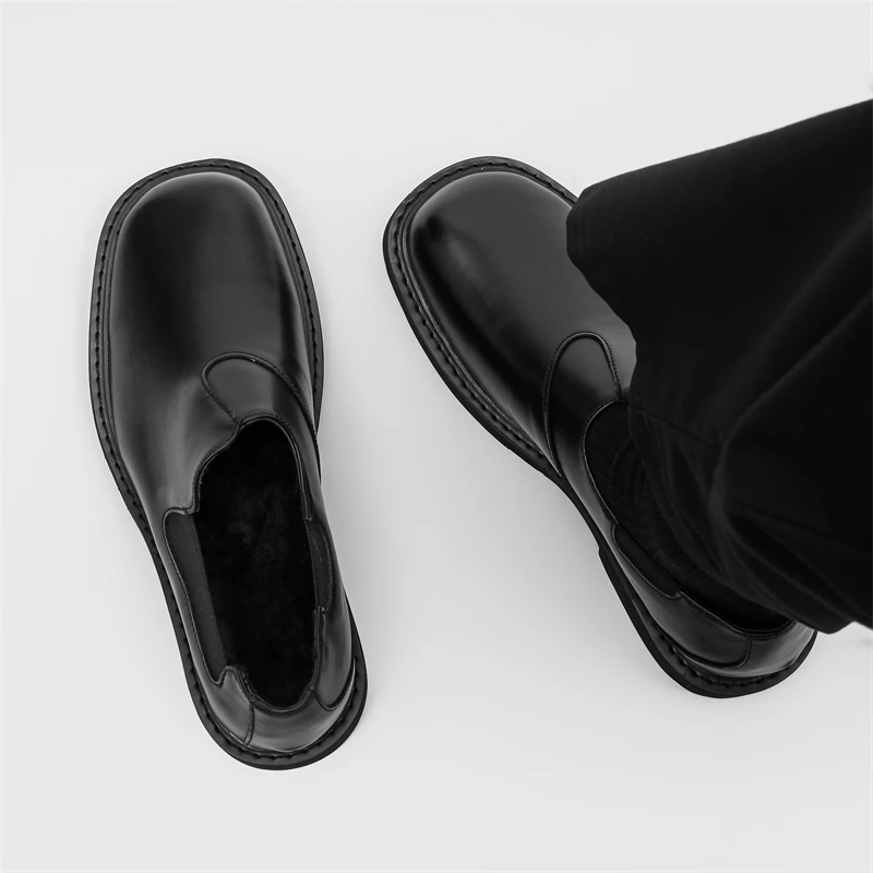 

Кожаные слипоны Lazy Person Loers Thi Bot Square Head для ленивых, повседневные, модные, для поездок на работу, в гонконгском стиле