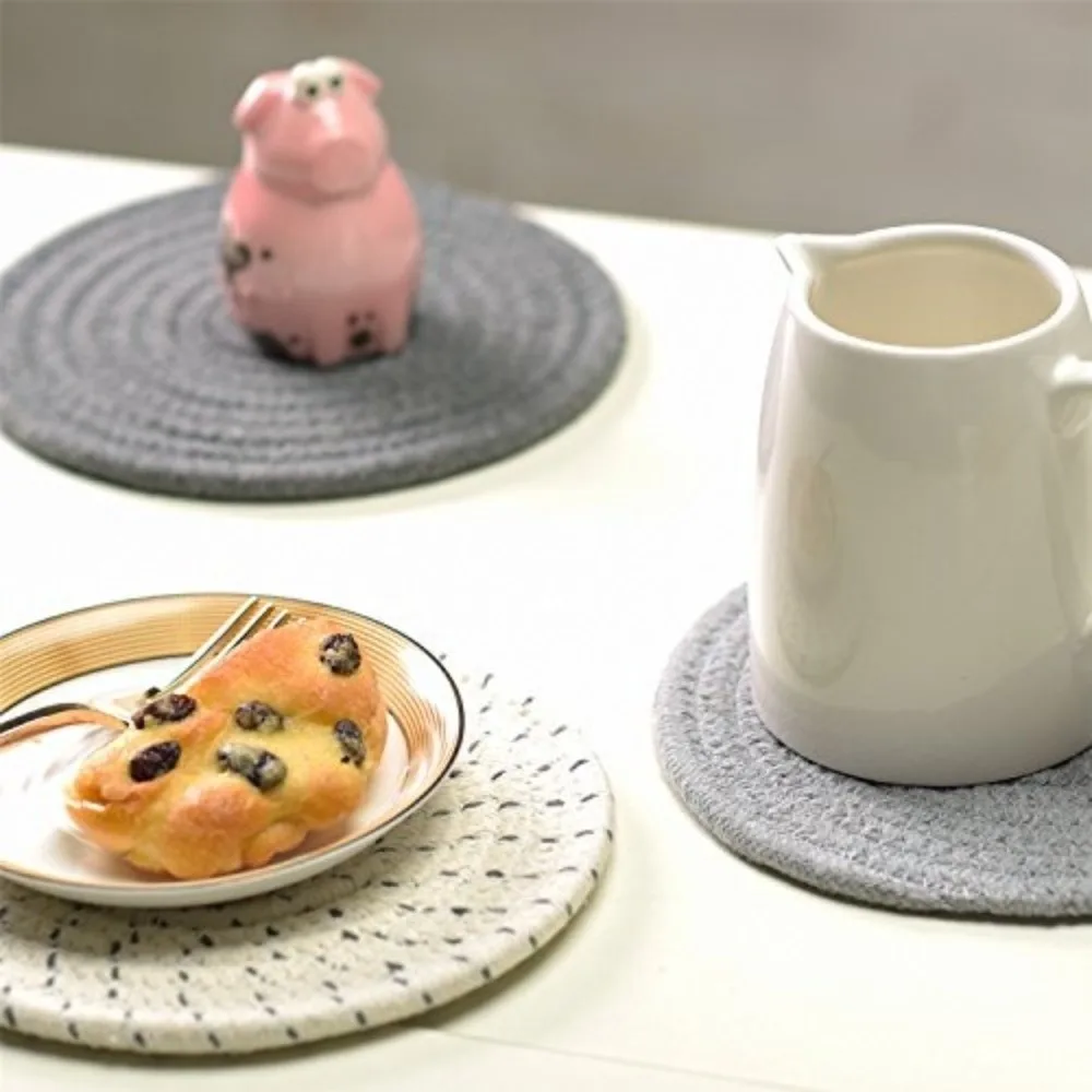 

8 шт., набор хлопковых тканых подставок в стиле бохо, набор впитывающих утолщенных подставок, экологически чистый набор подставок для домашнего декора