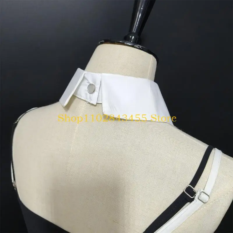 49MC Victorian เสื้อคอประดับ Vintage Ruffled ด้านหน้าปกปลอมใส่ Choker ผ้าผูกคออุปกรณ์เสริมสำหรับผู้หญิง