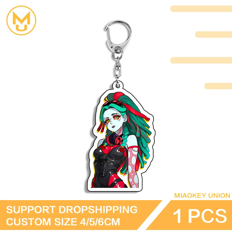 Rebecca Goth Girl Key Chain Sexy Colorful Neon Keychain Delicate Anime Figure Peripherals Jewelry Accessories Back To School