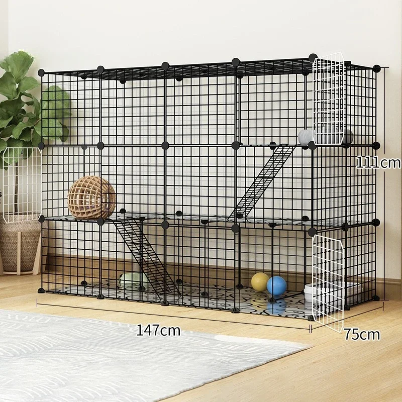 Multi-layer Wrought Iron Cat Cage Home Villa Pet Products Super Large Free Space Indoor Free Assembly Cat House Large Pet Cage