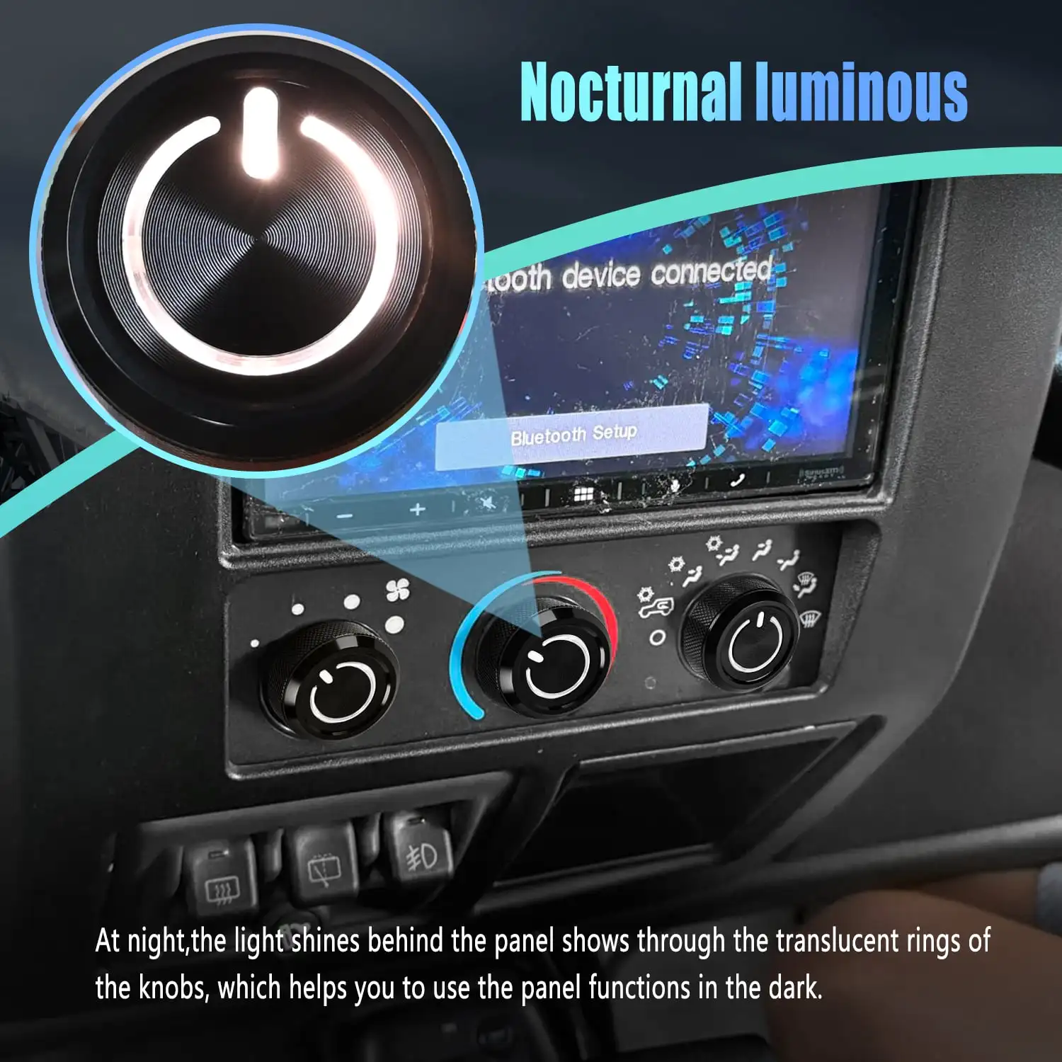 سيارة تكييف الهواء مفتاح مقبض زر التحكم الألومنيوم ل جيب رانجلر TJ 1999-2006 05011218AC 5011218AC 5011218AA 5011218AB #3