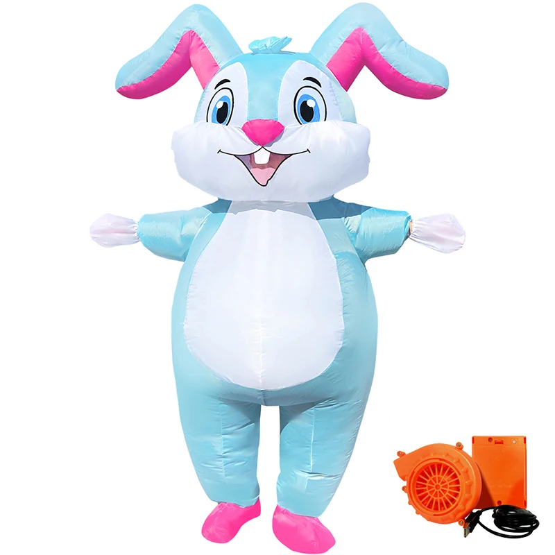 Easter Adult Inflatable Rabbit Costume Masquerade Party Cute Rabbit Costume Holiday Cosplay Mascot Costume