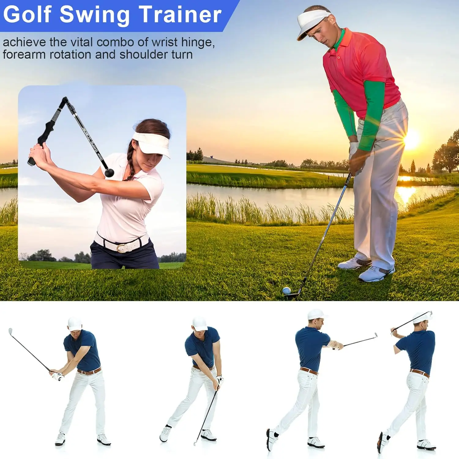 

Adjustable Folding Golf swing Trainer, Indoor Golf Swing Training Stick, Training Posture Correction Exercise Aid, Golf Supplies