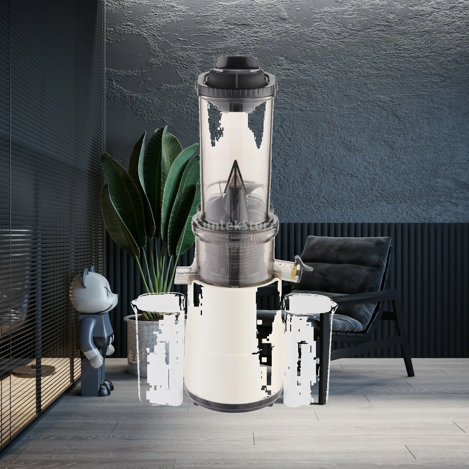 Slow Masticating Juicer Wide Mouth Cold Press Juicer with Counter-Rotation Function Juice Extractor Bisphenol A-Free-Without