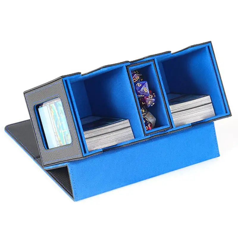 Trading Card Storage Case Large Capacity Magnetic Card Collection Storage With Dice Tray Sturdy Organizer For Children Teenagers